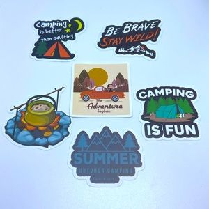 Camping graffiti stickers